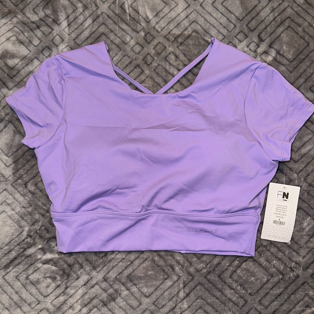 NovaSport Small Sculpt Tech Active Short Sleeve Top in Lavender